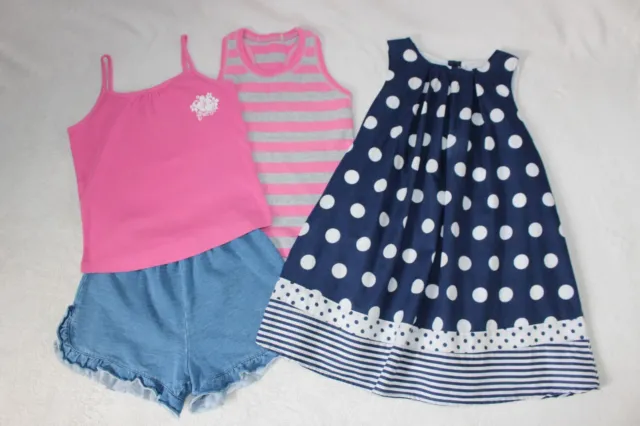 Girls Summer Bundle age 5-6 Years Next Lined Dress & Shorts-George Vest top x2