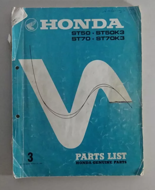 Teilekatalog / Parts List Honda ST 50 / K 3 ST 70 / K 3 Dax von 1977