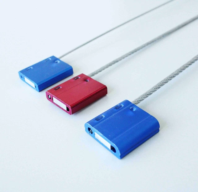 Scellés de sécurité anti-effraction avec câble en fil d'acier 1,5 // 2,5 / 3,5 m