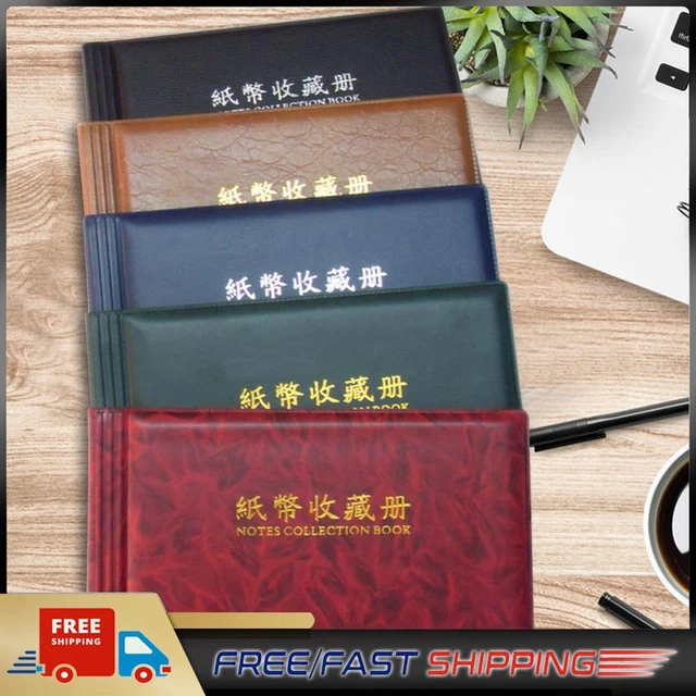 20 Pages Paper Money Currency Banknote Collection Book Storage Album