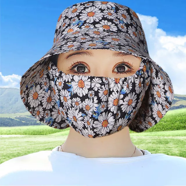 Bucket Hat Tea Picking Cap With Mask Fisherman Hat  Unisex