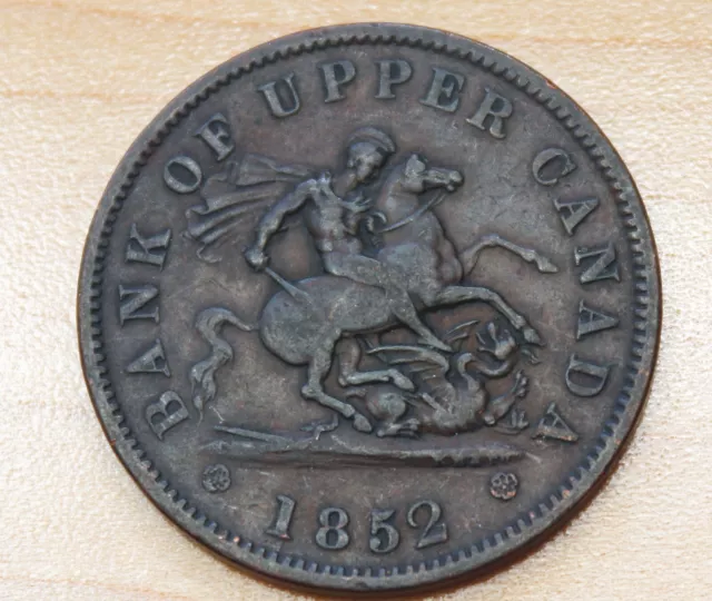 1852 Bank Of Upper Canada One Penny Token