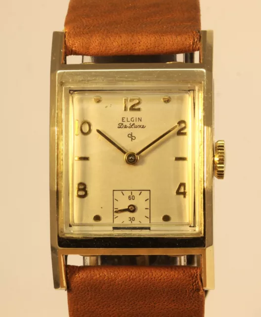 *SERVICED* VINTAGE ELGIN DE LUXE WATCH 1948 Art Deco Gents/Unisex 76 years old