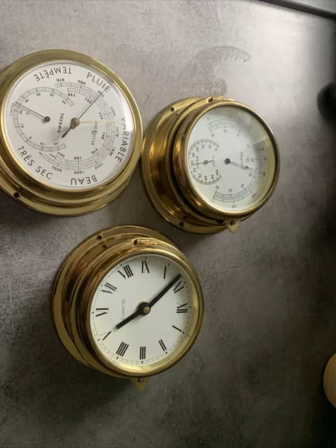 Lot De Trois Baromètres Fluviaux