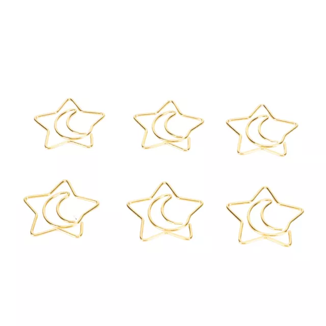 (Gold)100 Niedliche Büroklammern In Stern- Und Mondform Kleine Zubehör ⊹