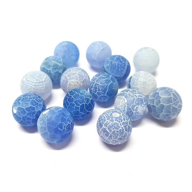 Perles pierre semi précieuse naturelle teinte agate craquelée