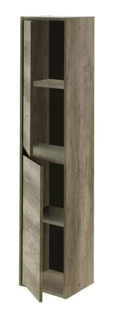 Baltic Floating 2 Door Bathroom Cabinet Slim Storage Cupboard Column Nordic Ash