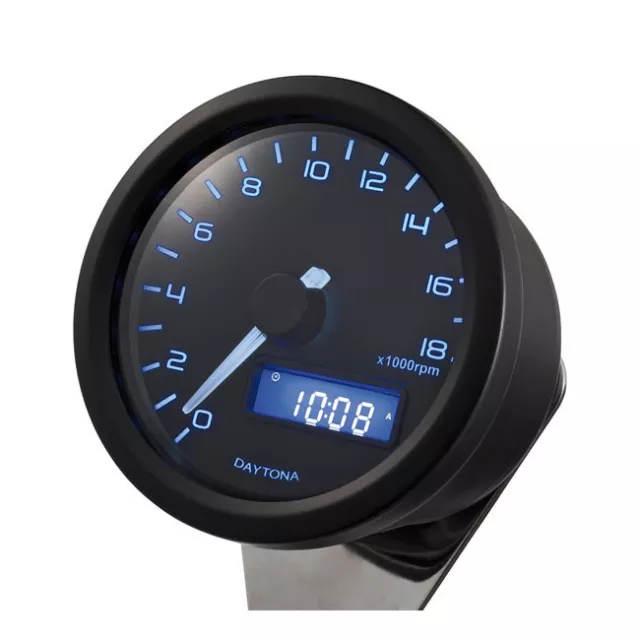 Velona Tachometer 60mm, Black, Lighting Blue, for Harley-Davidson