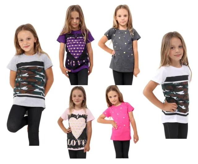 T-shirt mimetica ragazzi ragazze stampa a maniche corte bambini top età 5-12 gilet top