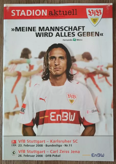 Programm Bundesliga 2007/08 VfB Stuttgart - Karlsruher SC / CZ Jena (DFB Pokal)