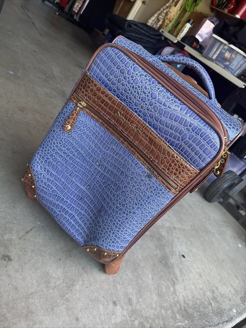 Samantha Brown Classic Blue Croc 22" Spinner Wheeled Upright Luggage