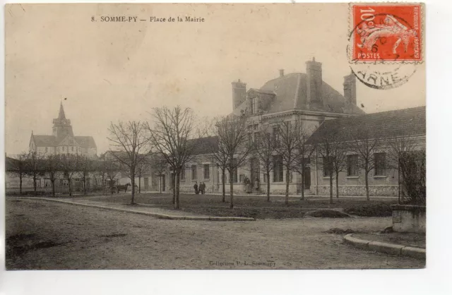 SOMMEPY TAHURE - Marne - CPA 51 - la place de la mairie