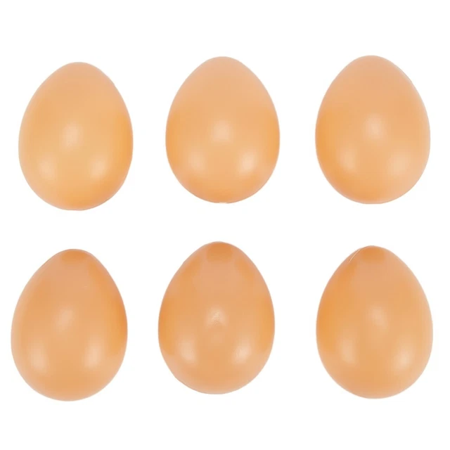 EQLEF 10 Faux Œufs En Plastique Pour Poules - Œufs Artificiels Réalistes Indestructibles