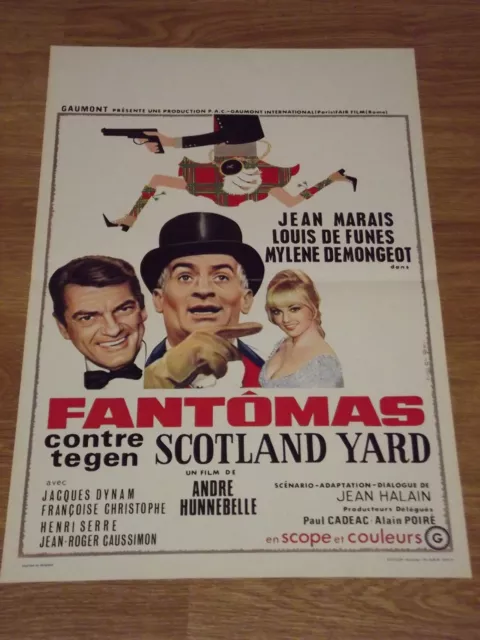 affiche Louis de Funès FANTOMAS CONTRE SCOTLAND YARD affichette belge