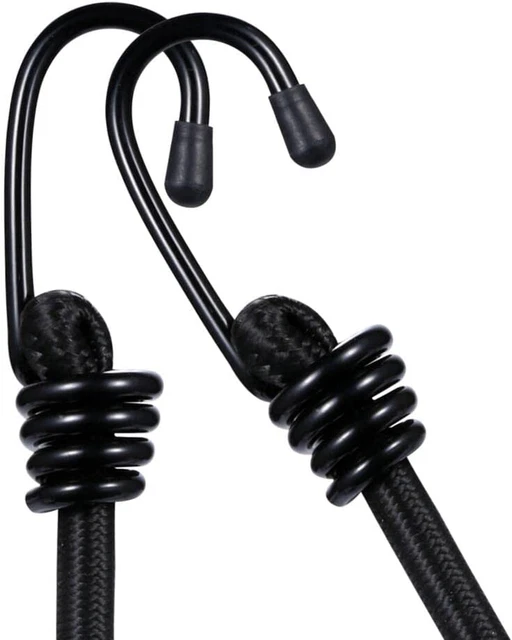 Bungee Cords Heavy Duty Outdoor 2Ft Bungee Straps with Hooks Black Bunji C