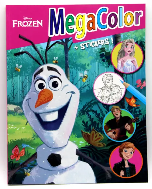 Malbuch FROZEN 2 Olaf MegaColor DIN A4 mit 120 Malvorlagen + 25 Sticker Disney