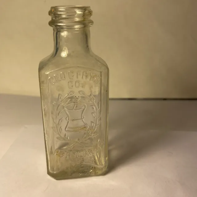 Antique Embossed Apothecary Bottle - Geo C. Frye Co. Portland Maine