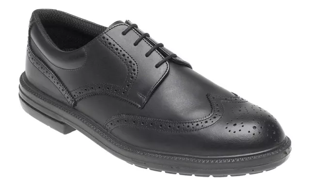 Toesavers 912 S1P Sra Noir Cuir Chaussures Oxford Acier Bout de Sécurité Travail