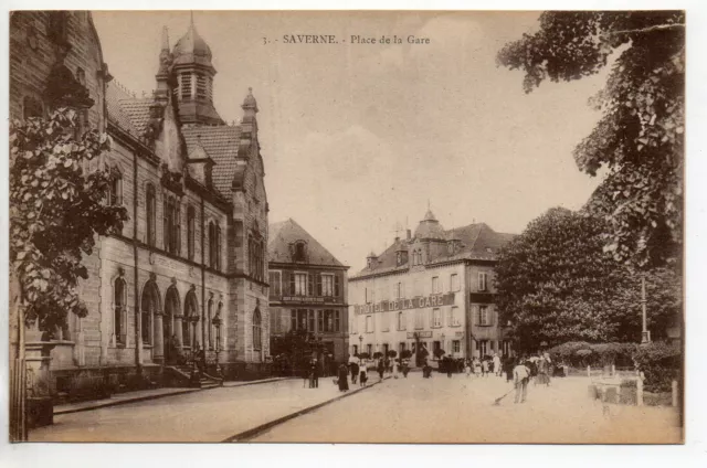 SAVERNE ZABERN  Alsace Bas Rhin CPA 67 la place de la gare