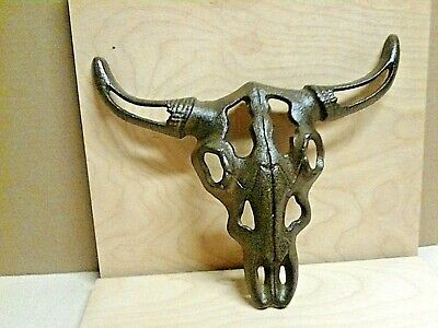 Filigree Cast Iron Cow Steer Skull  Western Cowboy Lodge Rustic Decor