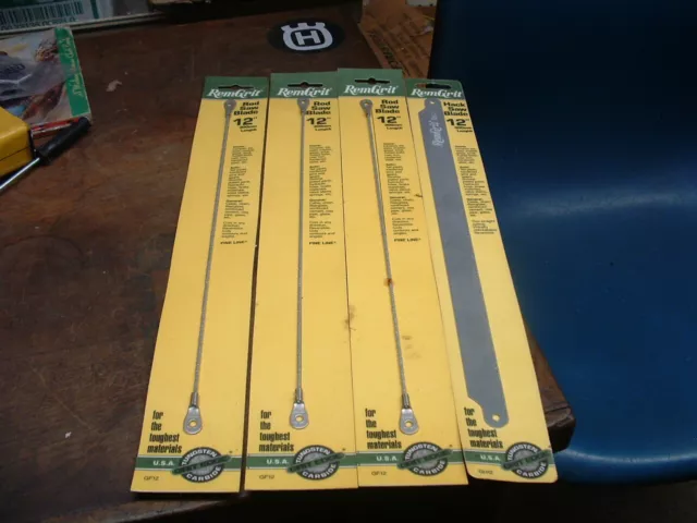 4 Tungsten Carbide Hack Saw And Rod Saw Blades 12" Assortment Made In Usa