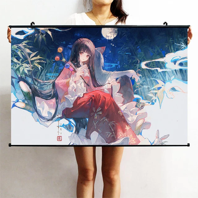 touhou houraisan kaguya Cosplay Home Decor Scroll Painting Wall Art 41x57cm D1