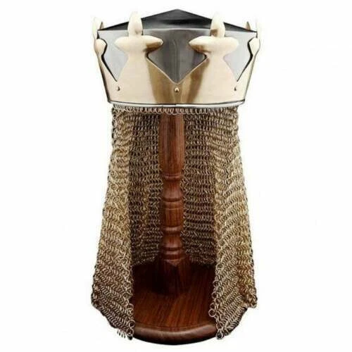 Monty Python King Arthur Helmet with Aventail Chain Mail Helmet Costume Gift