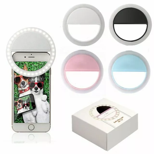 Mini Rechargeable 36 LED Camera Clip Makeup Smart Phone Selfie Ring Light