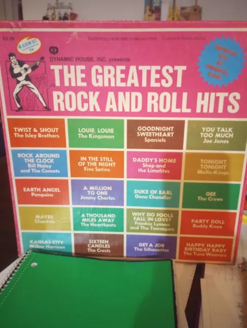 1973 Dynamic House Presents Greatest Rock & Roll Hits 4 Vinyl LP Record Box Set