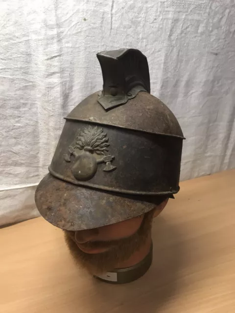 ancienne casquette de feu pompier 19 eme