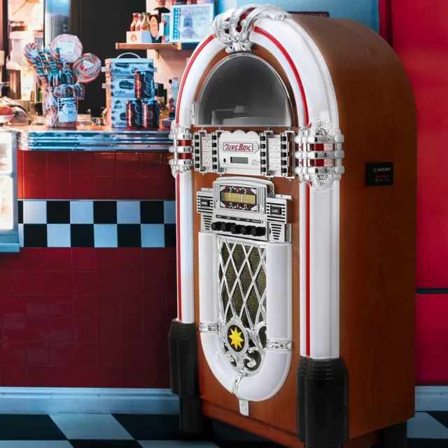 Jukebox LCD Musik Automaten Retro 50er Jahre Stil  mit LED-Beleuchtung 220-240V 3