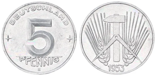 Deutschland / DDR 5 Pfennig 1953 E vz/vz-St. 103604