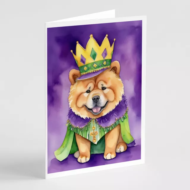 Chow Chow King of Mardi Gras Greeting Cards Envelopes Pack 8 DAC4769GCA7P