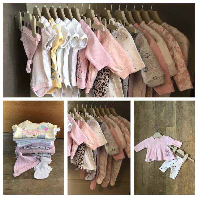 Bellissimo pacchetto di vestiti per bambine età neonato / 0-1 mese ottime condizioni.
