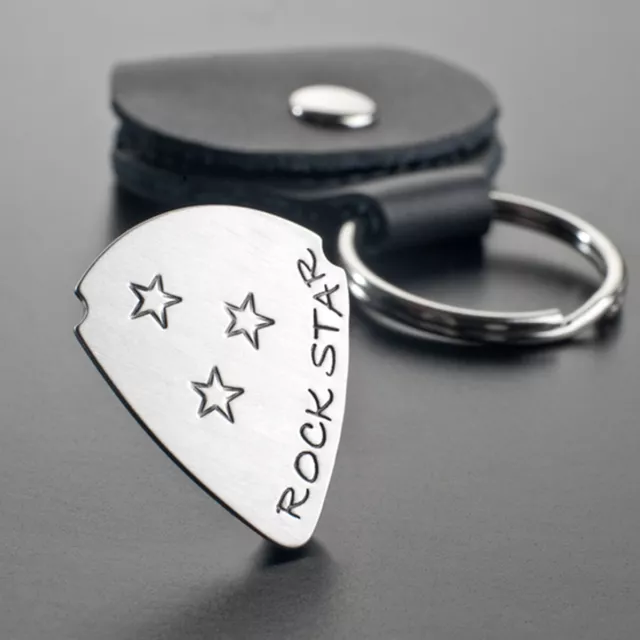 Pendentif argent plectre personnalisé ROCKSTAR argent 925 + pique-sac hommes 3