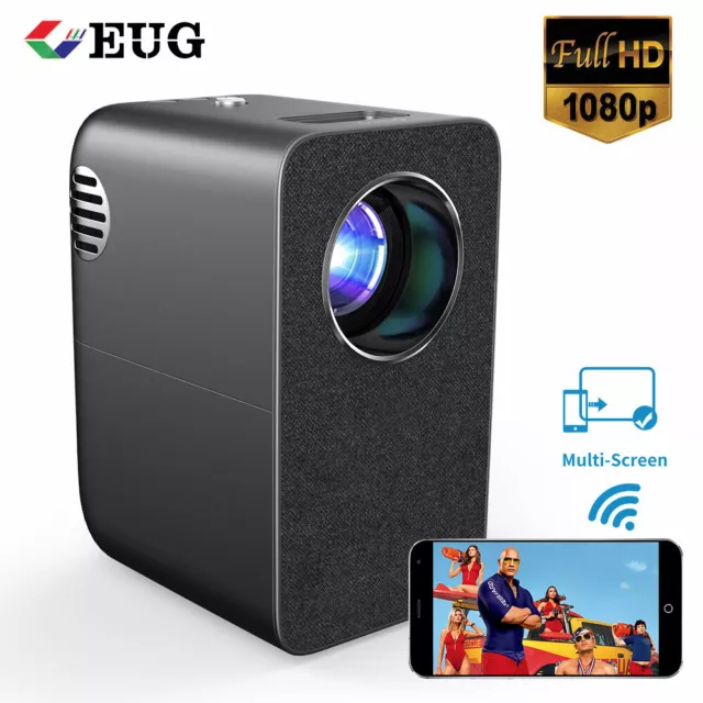 7000Lumens 1080P LED FHD Smart Projector BT Home Cinema Multimedia WiFi HDMI USB