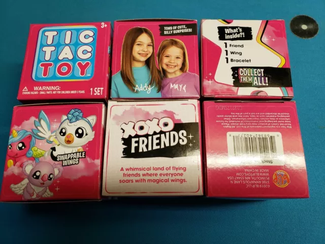 2 Pack Blip Tic Tac Toy XOXO Friends Single Surprise Box Friend + Wing +  Braclet