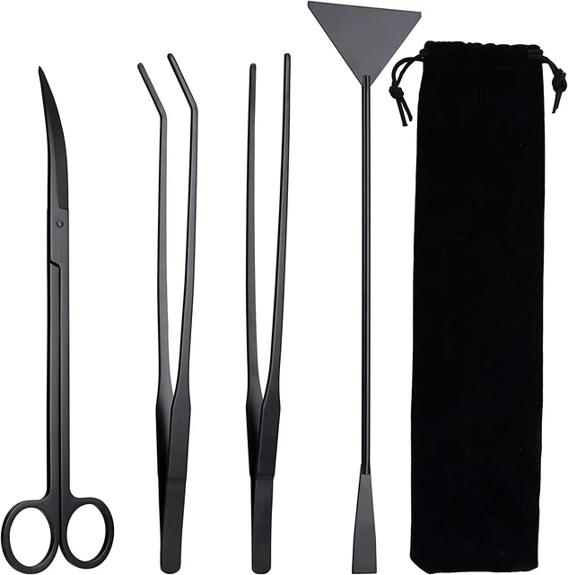 Skyeasure Aquascape Tools, Long Tweezers for Terrarium, Terrarium Tools, Stainle