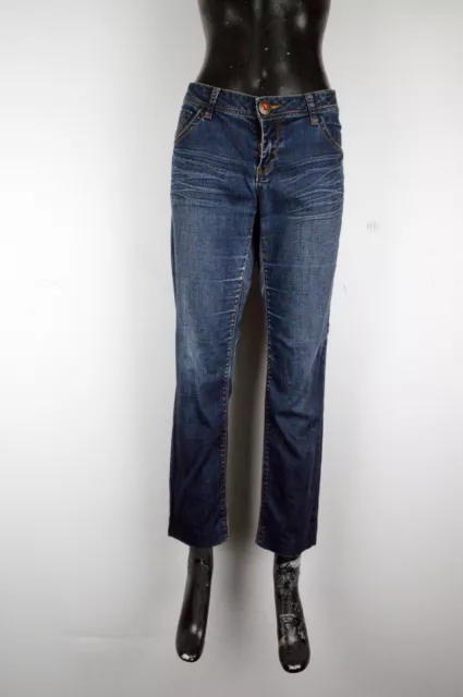 Jeans Donna Desigual Taglia IT48 Pantalone Elasticizzato Denim Blu Pants Woman