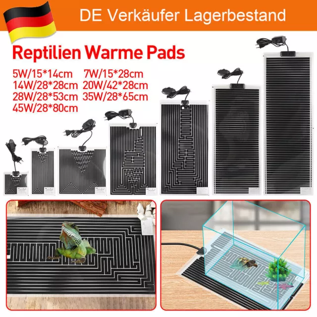 Pet Reptile Terrarium-Heizkissen-Heizmatte mit Thermostatregler EU-Stecker Neu