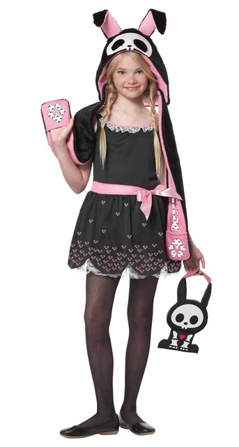Skelanimals Girl's Pink Black Jack The Rabbit Halloween Costumes - Size Large