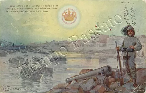 Colonie, Eritrea - Bersagliere dopo la battaglia - 1912 / illustratore Guerzoni