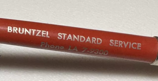 Vintage Rozel Kansas Bruntzel Standard Service Gas Motor Oil Tires Auto Car Pen