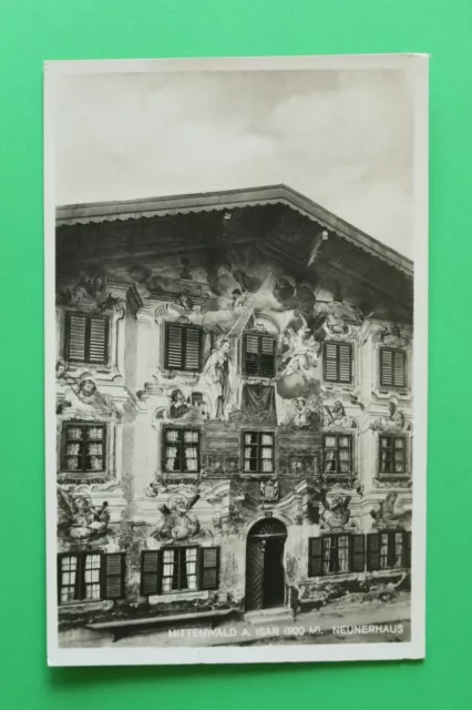 OBB 6) Bayern AK Mittenwald a. Isar 1930-40er Neunerhaus Gebäude Haus Straße