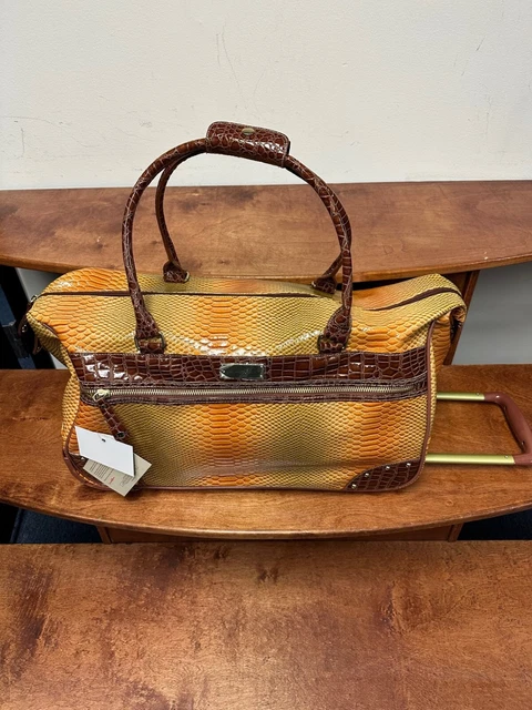 New Samantha Brown Rolling Ombre Wheeled Weekender Yellow/Camel
