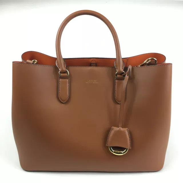 Ralph Lauren Seasonless BSR Leather Tote Handbag Tan 3