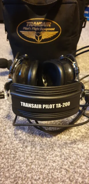 Transair Pilot TA-200 Headset in Carry Case - Great Condition