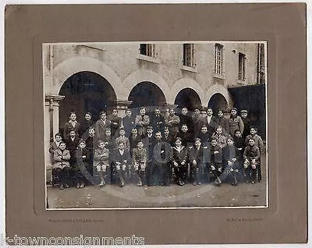 French Catholic Boys School Paris France Students Antique Class Photo
