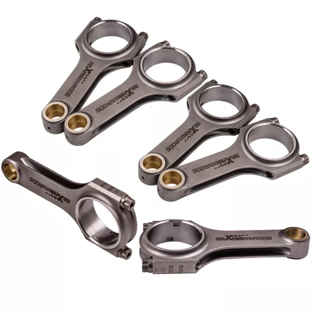 6pcs H Beam 4340 Connecting Rods for BMW E34 M5 S38B38 S38 3.8L Conrods 142.5mm