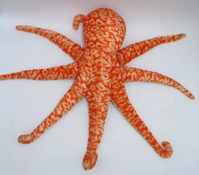 Adventure Planet Plush Animal Den OCTOPUS Stuffed Animal Orange Brown 15 x 20"